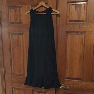 Nine West Black Midi Dress with Ruffle Detail
